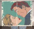 Lovers About To Kiss Art Printed Window Curtain Door Curtain