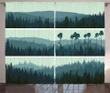 Hills of Coniferous Firs Printed Window Curtains Door Curtains Home Decor