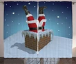 Santa Stuck In Chimney Printed Window Curtain Door Curtain