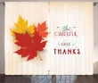 Maple Fall Leaves With Phrase Window Curtain Door Curtain Home Decor