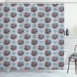 Abstract Bouquet Of Flowers Pattern Printed Shower Curtain Home Decor