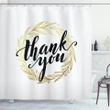 Thank You Words Leaves Simple Pattern Printed Shower Curtain Home Decor