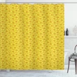 Flower Petals In Blossom Yellow Pattern Printed Shower Curtain Home Decor