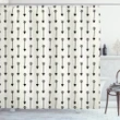 Retro Boho Arrow Black On White Pattern Printed Shower Curtain Home Decor