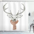 Deer With Scarf Winter Printed Shower Curtain Home Decor