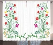 Floral Leaves Buds Ivy Colorful Window Curtain Door Curtain Home Decor