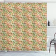 Pastel Vintage Art Flowers Pattern Printed Shower Curtain Home Decor