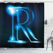 Futuristic Design R Printed Shower Curtain Home Decor