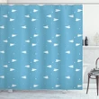 Fun Kids Play Hearts Blue Pattern Printed Shower Curtain Home Decor