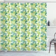 Hibiscus And Banana Leaves Pattern Printed Shower Curtain Home Decor
