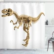 Fossil Dino Skeleton Printed Shower Curtain Home Decor