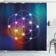 Circles Grid Esoteric Colorful Pattern Printed Shower Curtain Home Decor