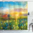 Dandelion Blooms In Meadow Pattern Printed Shower Curtain Home Decor