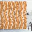 Chevron Zigzag Spotted Orange Pattern Printed Shower Curtain Home Decor