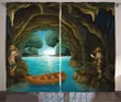 Young Explorers In A Cave Printed Window Curtain Door Curtain