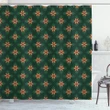 Ornate Flower Design Green Little Pattern Printed Shower Curtain Home Decor
