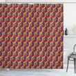 Squares And Spirals Little Pattern Printed Shower Curtain Home Decor