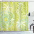 Dragonfly Over Mandala Spotted Pattern Printed Shower Curtain Home Decor