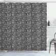 Boho Folk Geometric Maze Black Pattern Printed Shower Curtain Home Decor