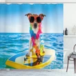 Dog In The Ocean Funny Pattern Printed Shower Curtain Home Decor