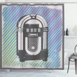 Vintage Music Box Party Pattern Printed Shower Curtain Home Decor