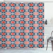 Eastern Style Grid Printed Shower Curtain Home Decor