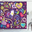 Sixties Inspired Love Printed Shower Curtain Home Decor
