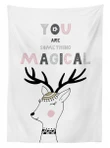 Slogan With Deer Design 3d Printed Tablecloth Home Decoration