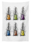 Guitar Collage For Teens 3d Printed Tablecloth Home Decoration