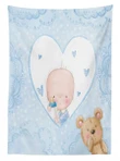 Baby Boy Teddy Bear 3d Printed Tablecloth Home Decoration