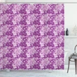 Purple Tones Floral Pattern Shower Curtain Shower Curtain
