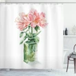 Rose Flower Drawing In Vase Shower Curtain Shower Curtain