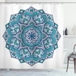 Curly Eastern Flower Shower Curtain Shower Curtain