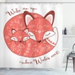 Sleeping Baby Fox And Mother Shower Curtain Shower Curtain