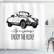 Hand Sketched Car Shower Curtain Shower Curtain