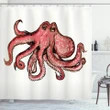 Pink Watercolor Animal Shower Curtain Shower Curtain