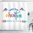 Colorful Retro Words Shower Curtain Shower Curtain