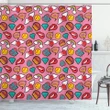 Dotted Hearts Rainbow Shower Curtain Shower Curtain