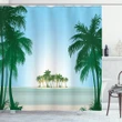 Exotic Palm Tree Beach Shower Curtain Shower Curtain