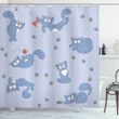 Playful Cat Grey Paws Shower Curtain Shower Curtain