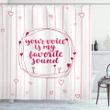 Hearts Lines Romantic Shower Curtain Shower Curtain
