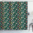Colorful Flower And Buds Shower Curtain Shower Curtain