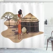 Woman With Pot Shower Curtain Shower Curtain