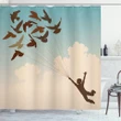 Flying Pigeons Birds Shower Curtain Shower Curtain