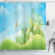 Spring Meadow Hills Cartoon Shower Curtain Shower Curtain