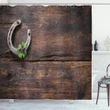 Rusty Horseshoe On Wooden Shower Curtain Shower Curtain