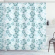 Faded Flower Silhouettes Shower Curtain Shower Curtain