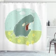 Roaring Hippo Clouds Shower Curtain Shower Curtain