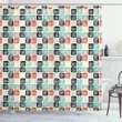 Grid Style Squares Zigzag Shower Curtain Shower Curtain