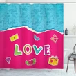 Romantic Cartoon Elements Shower Curtain Shower Curtain